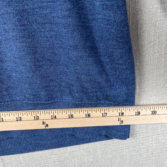 Untuckit Mens Quarter Zip Merino Wool Super Soft Dad Sweater Blue Size Medium - Picture 7 of 10